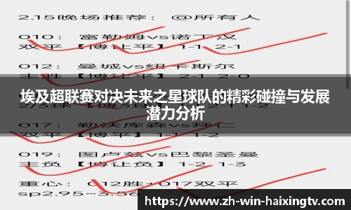 埃及超联赛对决未来之星球队的精彩碰撞与发展潜力分析