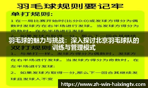 羽毛球的魅力与挑战：深入探讨北京羽毛球队的训练与管理模式